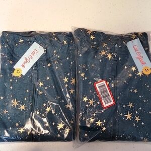 Lot of 2 Cat & Jack Girls XL (14/16)Plus lightweight Jacket/hoodie Teal Stars